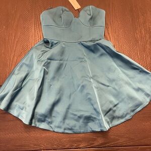 Strapless Blue Dress